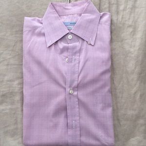 Men's Luciano Brandi Pink Checkered Shirt - 15.5